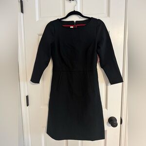 SPANX Black Sheath Dress 3/4 Sleeve Crew Neck